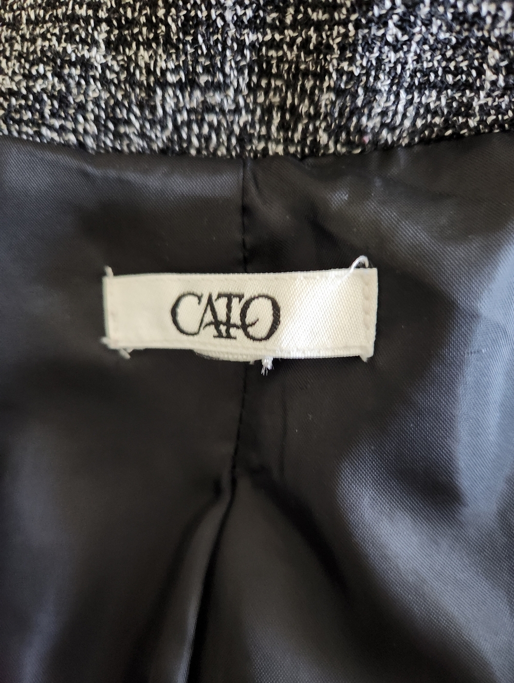 Cato Gray Tweed Buttoned Blazer with Waist Tie - Picture 6 of 8